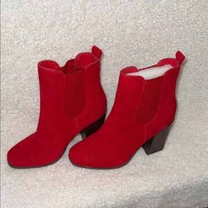 Journee Collection Red Ankle Booties New no box